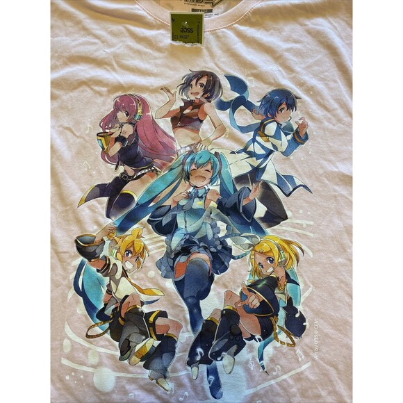 Hatsune Miku and Friends Pink Anime Short Sleeve T-shirt Size Large. NWT - Picture 3 of 5